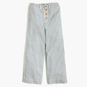 Madewell - Emmett Wide-Leg Crop Pants in Stripe: Button-Front Edition - SZ 26